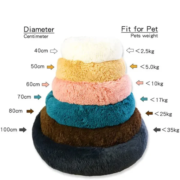 40-110cm Round Pet Bed for Large Dog Bed Super Soft Cat Bed Long Plush Dog House for Medium Dog House Winter Warm Sleeping - Image 6