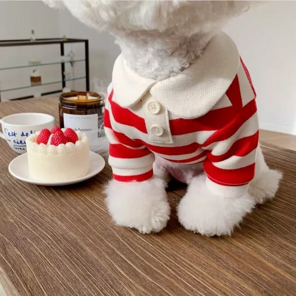 Summer Polo Shirt for Dogs Puppy Clothes Bichon Frise Chihuahua Stripe Dog Sweatshirt Dog Cooling Vest for Small and Medium Dogs - Image 7