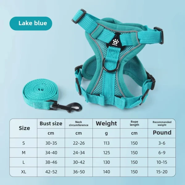 Cat Harness and Leash Set Escape Proof For Small Medium Dog Cat Breathable Reflective Adjustable Kitten Chest Strap Pet Supplies - Image 5
