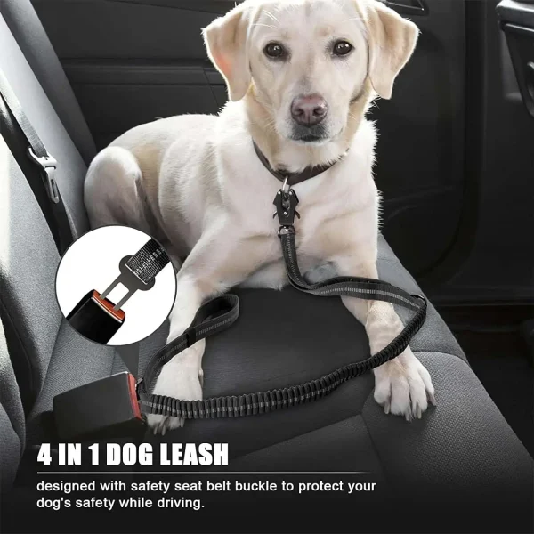 Reflective Shock Absorbing Pet Leashes with Car Seatbelt for Large Dogs Heavy Duty Tactical Bungee Dog Leash No Pull Dog Leash - Image 3