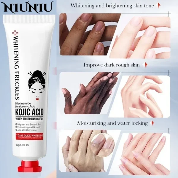 Kojic Acid Cream Fade Dull Hand Body Fast Smooth Nourish Lotion Lightening Dark Skin Brightening Moisturizing Bleaching Cream - Image 5