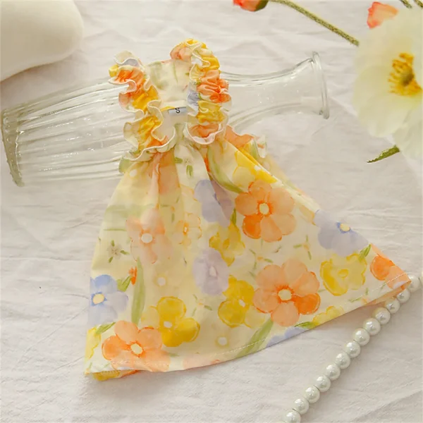 Summer Cotton Sphynx Cat Suspender Skirt Love Flower Pet Princess Dresses for Cats Gotas Katten Kedi Dog Dress mascotas Clothes - Image 10