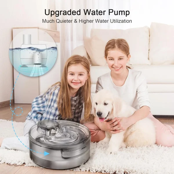 NPET DF10 Dog Water Fountain, 170oz/1.3Gallon/5L Large Automatic Pet Water Dispenser Dog Water Bowl for Cat, Dogs, Multiple Pets - Image 6
