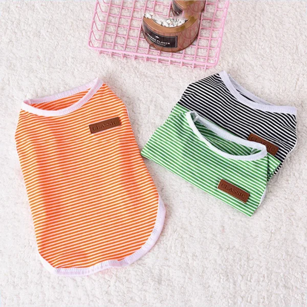 Summer Cotton Cat Puppy Vest Classic Stripes Pet Sleeveless T-shirt for Small Dogs Cats Kitten Clothing Outfit ropa para gatos - Image 6