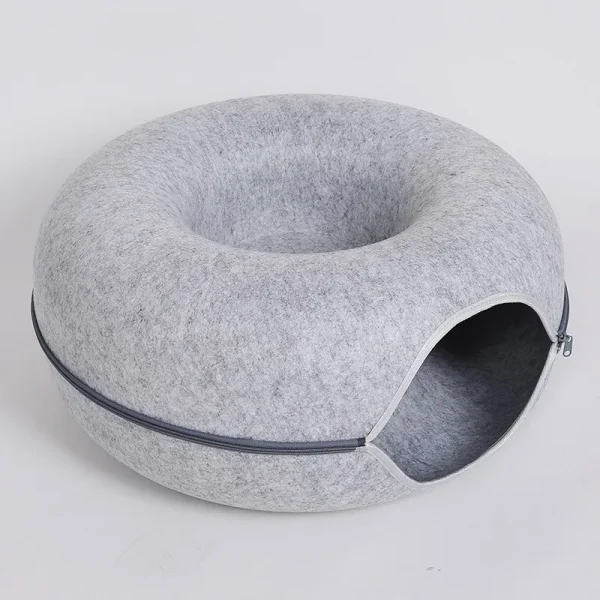 Donut Cat Bed Interactive Tunnel Pet Felt Indoor Toys Cats House Kitten Training Toy Cat Kennel Pets Supplies - Image 7
