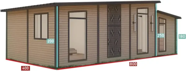 32m2 Modular Wooden House Tiny Home Prefabric Home for Live in for Adults, light oak - Image 5
