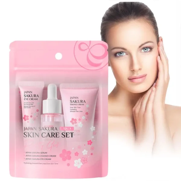Sakura Skin Care Sets & Kits With Cleanser,Serum,Eye Cream,essence Cream Beauty Products For Women Gift Sets Routine Travel Kit - Image 7