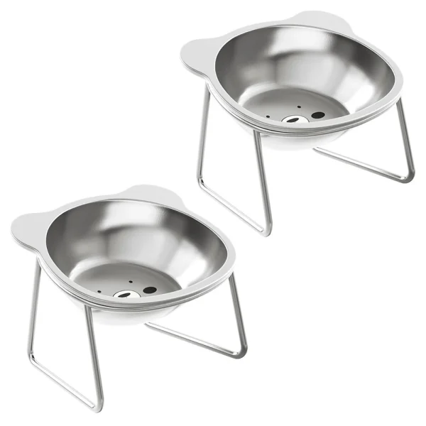 Stainless Steel Cat Bowls Raised Whisker Fatigue Relief Cat Plates Pet Water Dish Kitten Bowls Pet Bowls for Cats Food Bowls - Image 7