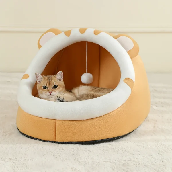 Super Cat Bed Warm Pet House Kitten Cave Cushion Cat House Warm Sleeping Dog Basket Tent Small Dog Mat Supplies Bed For Cats - Image 2