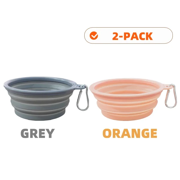 2pcs Collapsible Pet Silicone Dog Food Water Bowl Outdoor Camping Travel Portable Folding Supplies Dishes with Carabiner - Image 13