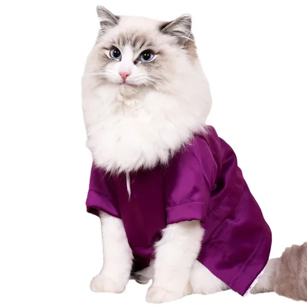 Fashionable Pet Clothes Summer Shirt Cat Wear Silk Dazzle Breathable Thin Non-Stick Fur Traditional Chinese Garments Cat Dresses - Image 7