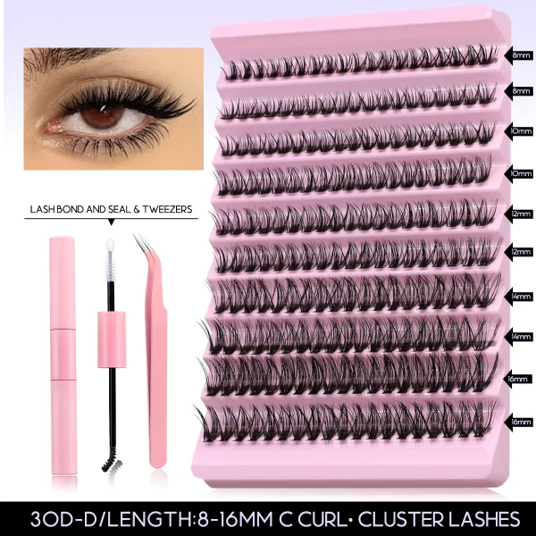 DIY Lash Extension Kit Individual Eyelash Extension Kit Cluster Lashes Kit Lash Glue Remover for Eyelash Extensions Makeup - Image 10