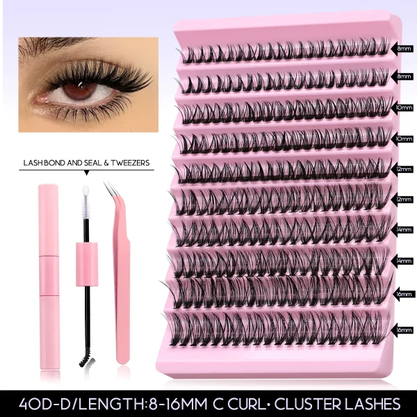 DIY Lash Extension Kit Individual Eyelash Extension Kit Cluster Lashes Kit Lash Glue Remover for Eyelash Extensions Makeup - Image 8