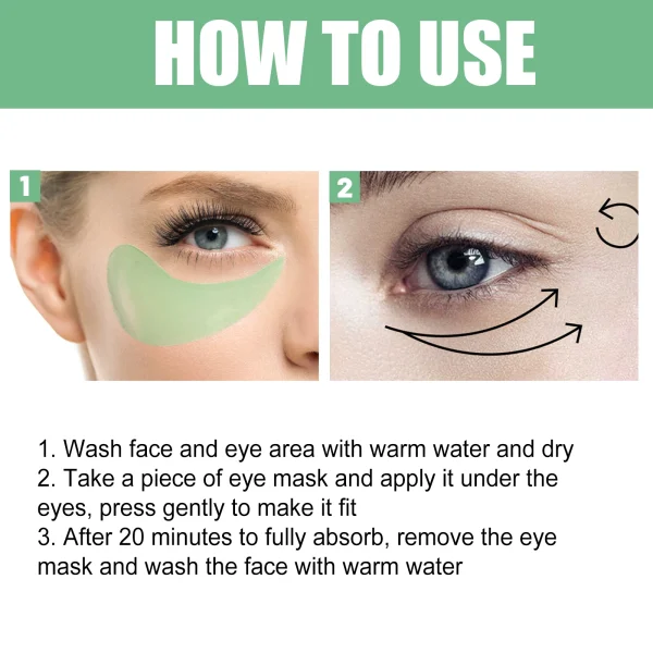 60 Pieces of Aloe Vera Collagen Eye Mask To Reduce Dark Circles and Eye Bags Moisturizing Eye Patch Eye Skin Care Products - Image 5