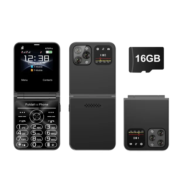 SERVO A70 PRO Flip Mobile Phone 3G WCDMA Speed Dial MP4 Player Flashlight FM Radio Foldable 2 SIM Standby Feature Phones Type-C - Image 8