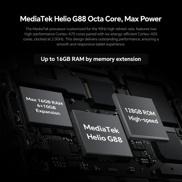 【World Premiere】Teclast T60 Plus 12" 90Hz 2K Display Android 14 L1 MTK Helio G88 6GB/128GB 8000mAh Battery 4G LTE Global Version - Image 5