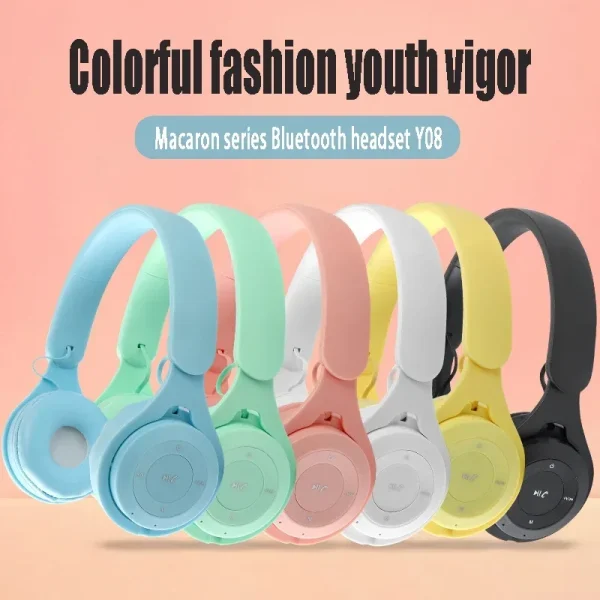 Stereo Y08 Headset 5.0 Bluetooth Headset Folding Wireless Sports Earphone Gaming Headsets Over-ear Headphones for Android ios - Image 3
