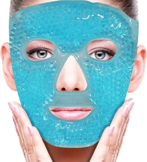 SPA Ice Cold and Hot Heat Full Face Eye Mask Sleeping Ice Pack Reduce Face Puff Dark Circles Gel Beads Compress for Woman - Image 2