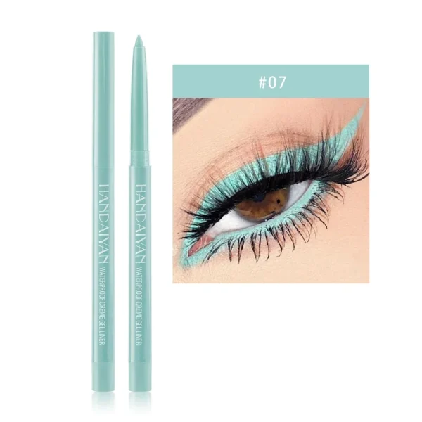 Matte Colorful Eye Liner Pen Cream 20 Colors Eyeliner Gel Pencils Option Easy To Wear Make Up Cosmetics White Yellow Blue Purple - Image 26