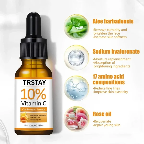 Vitamin C Whitening Face Serum Hyaluronic Remover  Acid Lightens Black Spot Sunburn Anti-oxidation Korean Skincare Products - Image 6