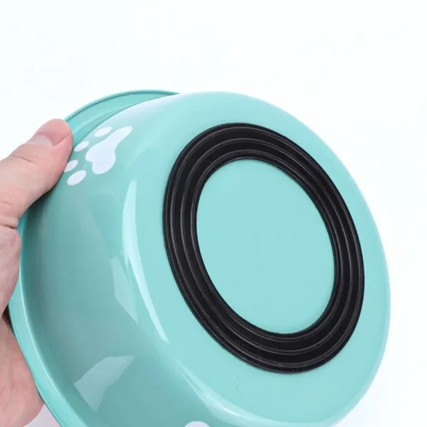 Large Capacity Stainless Steel Dog Bowl Non-slip Bilayer Dog Water Bowl Pet Feeders Cat Paw Pattern Cat Feeding Bowl Home - Image 5