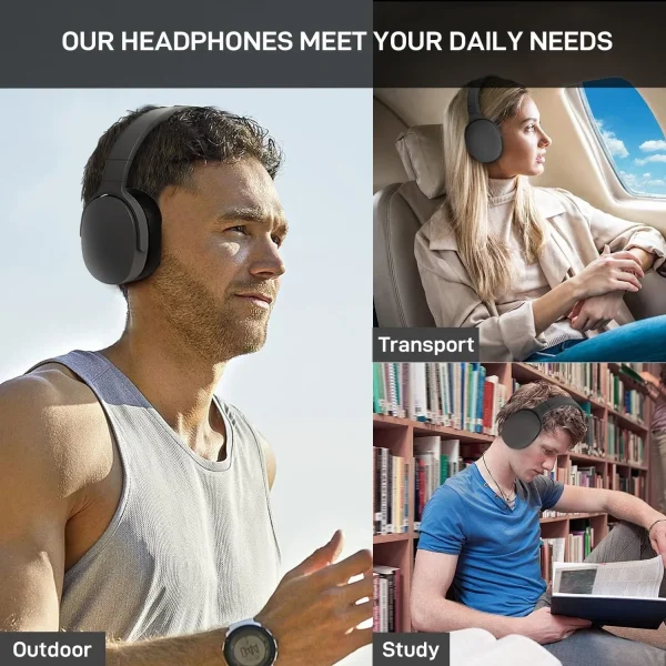 #P2961 Wireless Bluetooth 5.3 Headphones Over Ear Hifi Stereo Headset True Sports With Earphones TF/AUX Music Player with HD Mic - Image 6