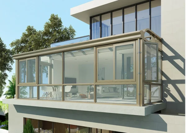 prefabricated sliding retractable sophisticated  glass house aluminum glass sunroom for house garden - Image 5