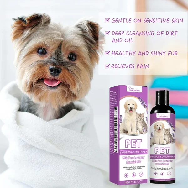 Puppy Shampoo for Dogs Dog Grooming Pet Things Flea and Tick Control Body Care Cats Hair Supplies Conditioner Knots Itching Home - Image 2