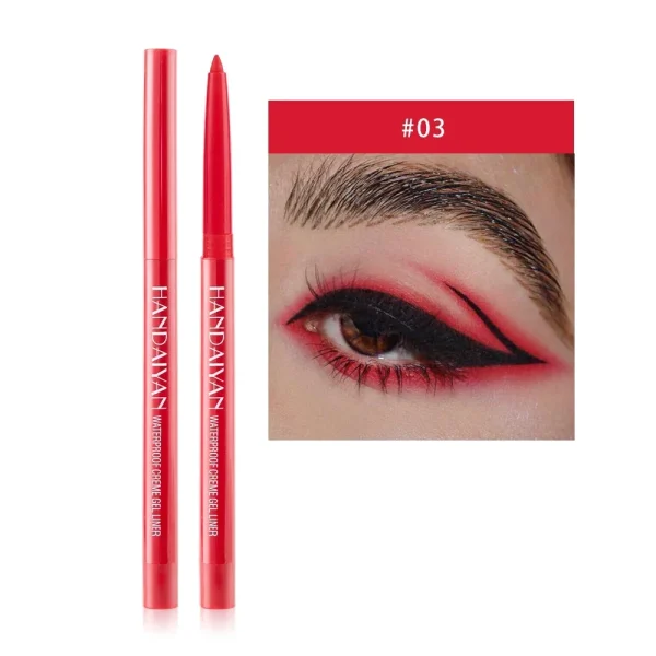 Matte Colorful Eye Liner Pen Cream 20 Colors Eyeliner Gel Pencils Option Easy To Wear Make Up Cosmetics White Yellow Blue Purple - Image 12