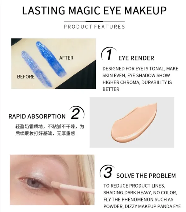 Eyes Base Waterproof Cream Makeup Primer Gel Eye Under Shadow Cosmetic Lasting Prolong Base Primer 5ml Maquiagem - Image 6