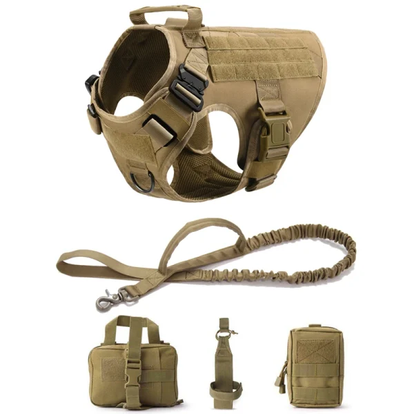 Tactical Military Vest Pet German Shepherd Golden Retriever Tactical  Training Dog Harness and Leash Set For All Breeds Dogs - Image 9