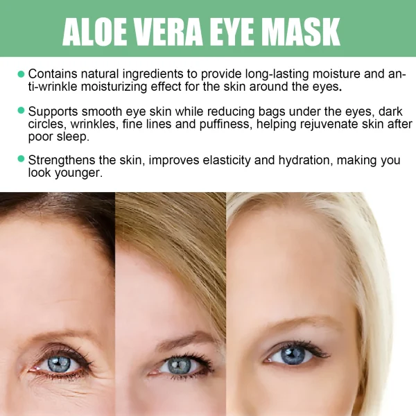 60 Pieces of Aloe Vera Collagen Eye Mask To Reduce Dark Circles and Eye Bags Moisturizing Eye Patch Eye Skin Care Products - Image 4