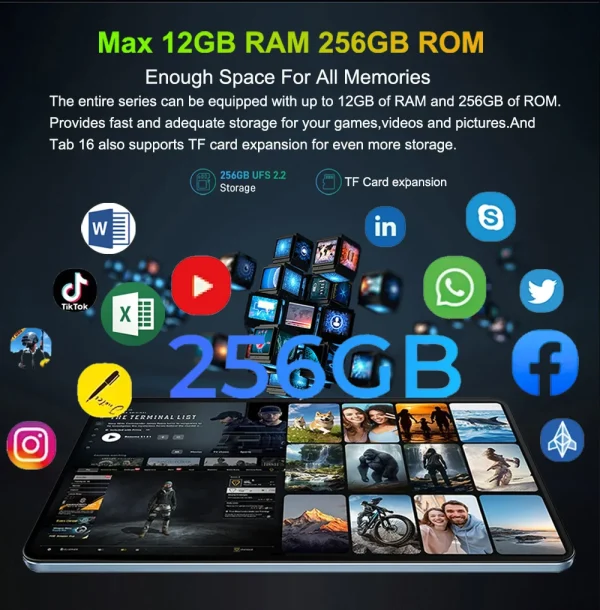 2025 New Global Version 10.36inch 2000*1200 Tablet Android14 Netflix Unisoc T616 12GB 256GB 4G Dual SIM Card 20MP Camera 8000mAH - Image 4