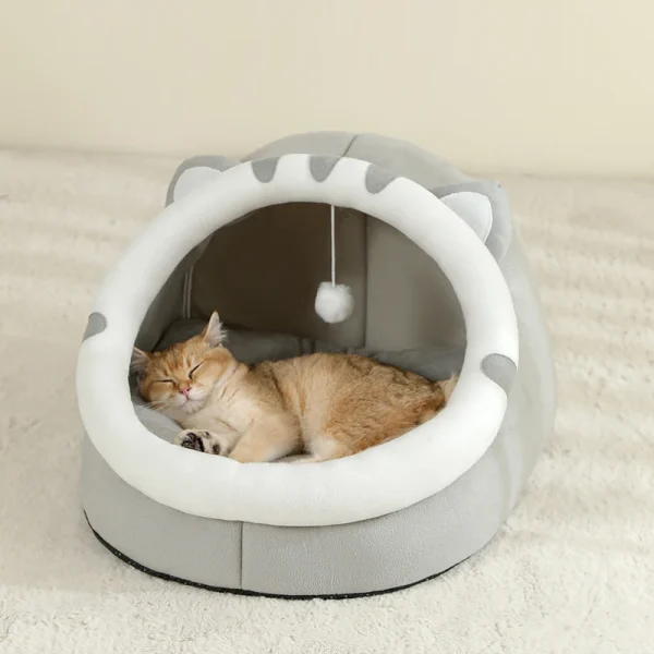 Super Cat Bed Warm Pet House Kitten Cave Cushion Cat House Warm Sleeping Dog Basket Tent Small Dog Mat Supplies Bed For Cats - Image 4