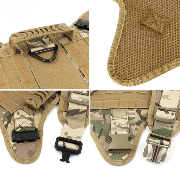 Large Dog Harness Collar Leash Set Military Dog Harnesses Pet Tactical Vest Training German Shepherd For Medium Large Dogs - Image 5