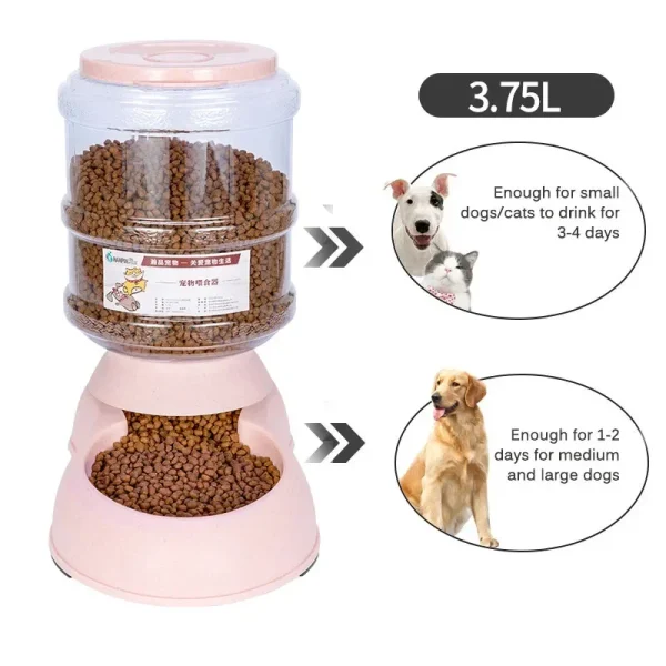 Automatic Dog Feeder Waterer High Capacity Pet Food Bowl Gravity Water Dispenser Pet Bowl for Dogs Cats 3.8 L Dog Accessories - Image 4