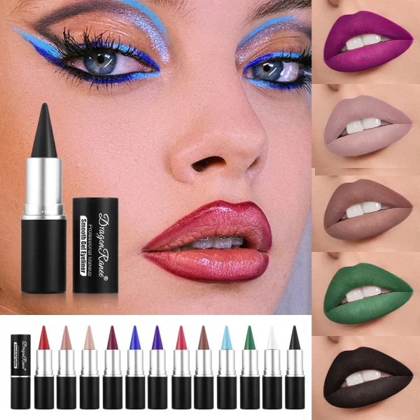 Matte Lip Liner, Long-Lasting and Durable, Automatic Rotating Wax Texture, Suitable for All Skin Types, Multi-Purpose, Suitable for Eyeliner Holiday Party Lipstick - Image 5