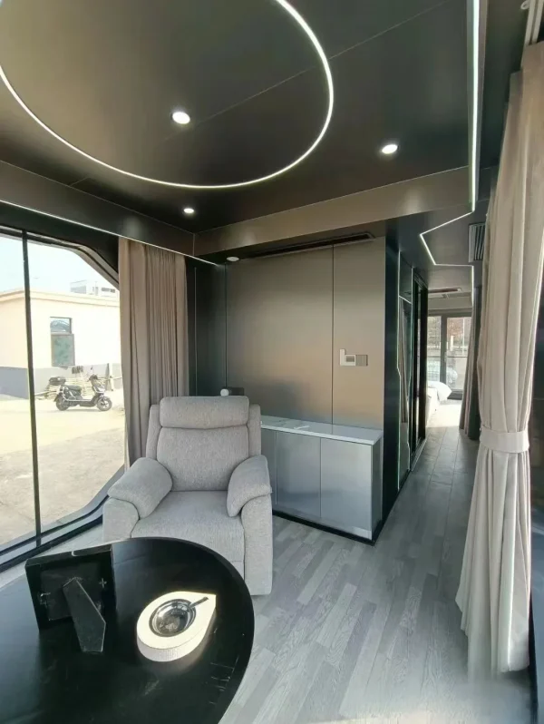 Cymdin prefab outdoor mobile cheap price space cap sule house restaurant hotel room tiny home Frame Container Resort space - Image 3