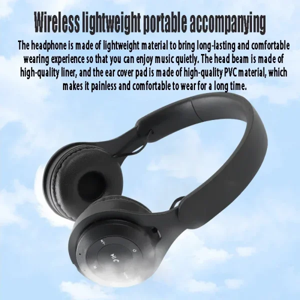 Stereo Y08 Headset 5.0 Bluetooth Headset Folding Wireless Sports Earphone Gaming Headsets Over-ear Headphones for Android ios - Image 5
