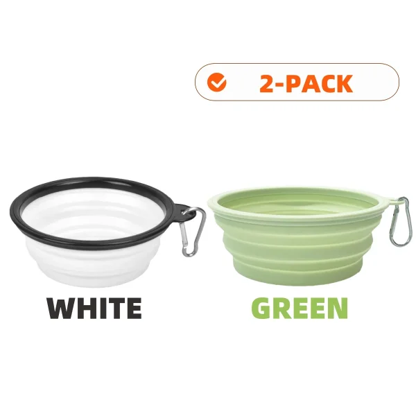 2pcs Collapsible Pet Silicone Dog Food Water Bowl Outdoor Camping Travel Portable Folding Supplies Dishes with Carabiner - Image 16