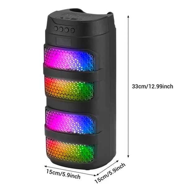 3000W Bluetooth Speaker Dual 4 inch Speaker Stereo Outdoor Portable Subwoofer 5.0 Wireless Speaker Led light Rechargeable - Image 5