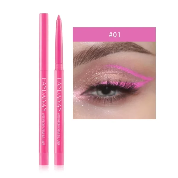 Matte Colorful Eye Liner Pen Cream 20 Colors Eyeliner Gel Pencils Option Easy To Wear Make Up Cosmetics White Yellow Blue Purple - Image 15