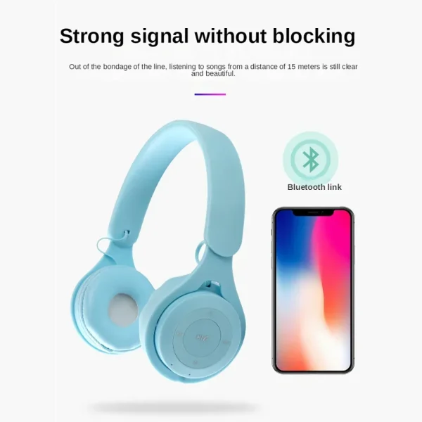 Headphones Kids Wireless Bluetooth Earphones Stereo Foldable Helmets Gaming Headsets Over-ear Headphones for Android ios - Image 5