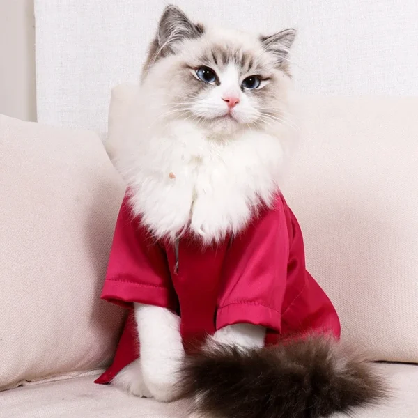 Fashionable Pet Clothes Summer Shirt Cat Wear Silk Dazzle Breathable Thin Non-Stick Fur Traditional Chinese Garments Cat Dresses - Image 4