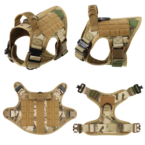 Large Dog Harness Collar Leash Set Military Dog Harnesses Pet Tactical Vest Training German Shepherd For Medium Large Dogs - Image 4