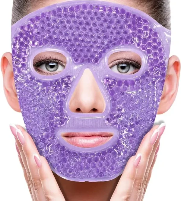 SPA Ice Cold and Hot Heat Full Face Eye Mask Sleeping Ice Pack Reduce Face Puff Dark Circles Gel Beads Compress for Woman - Image 8