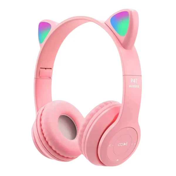 Wireless Headphones Cat Ear Gaming Headset Glow Light Bluetooth-Compatible Helmets Cute Over-Ear Headsets for Kids and Adult - Image 11