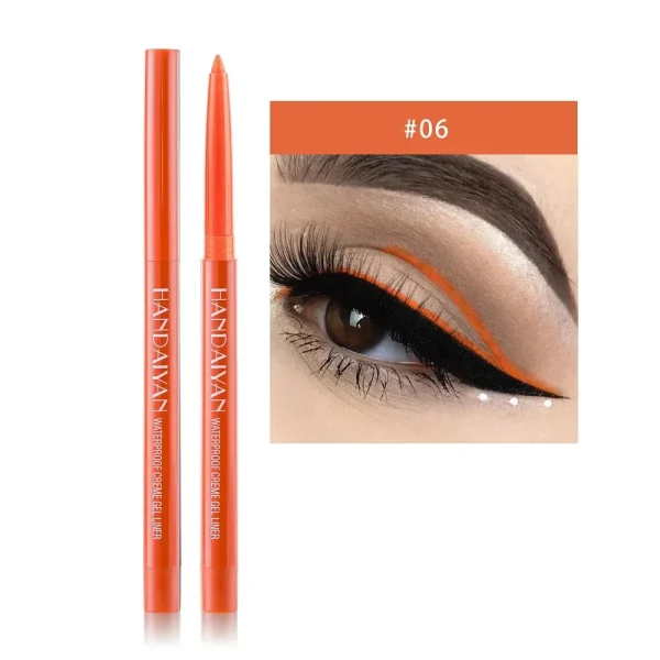 Matte Colorful Eye Liner Pen Cream 20 Colors Eyeliner Gel Pencils Option Easy To Wear Make Up Cosmetics White Yellow Blue Purple - Image 25
