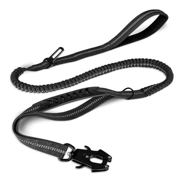 Reflective Shock Absorbing Pet Leashes with Car Seatbelt for Large Dogs Heavy Duty Tactical Bungee Dog Leash No Pull Dog Leash - Image 15