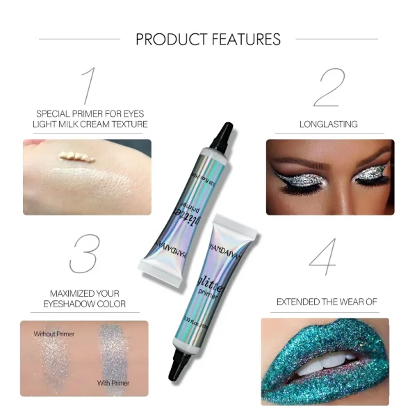 Women's Makeup Base Glitter Eyeshadow Primer Long Lasting Color Special Eye Primer Light Milk Cream Texture Cosmetics - Image 3